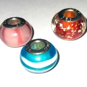 Three Pandora .925 Murano Beads
